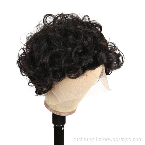 Perruque Pixie Cut Wig Human Hair Curly Bob Short Pixie Cut Lace Wig Bleached Knots Lace Frontal 13x4 Pixie Wig With Baby Hair